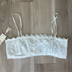 Doen Louisa Eyelet Crop bralette top NWT